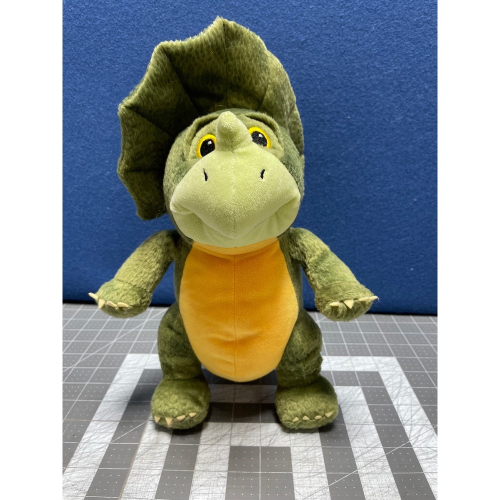 Land Before Time Cera Triceratops Plush Green Yellow Standing Dinosaur 13 Inch